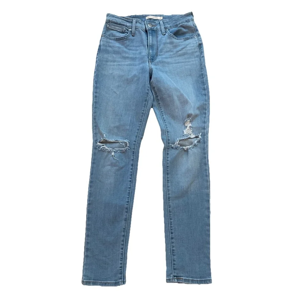 Levi's 721 Denim Jeans Women's 27 Blue High Rise Skinny Stretch Light Wash